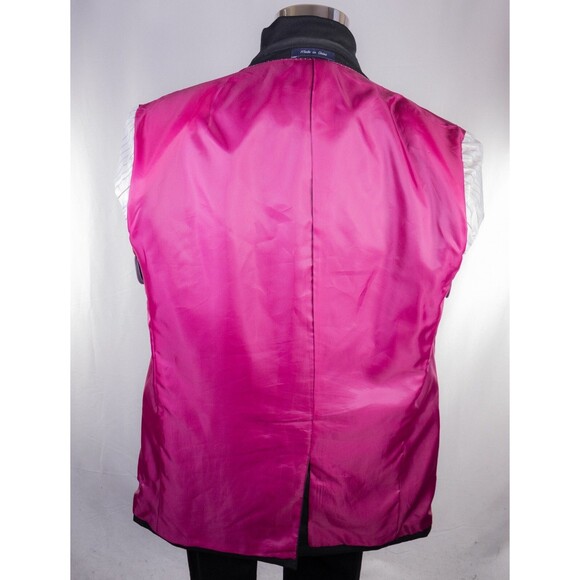 Alan Flusser Sport Coat Jacket Blazer Sz 44L Solid Black 2-Button Poly Blend EUC - Picture 12 of 14